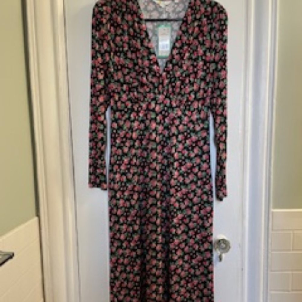 Boden Floral Print Knit, Midi Length Size 8